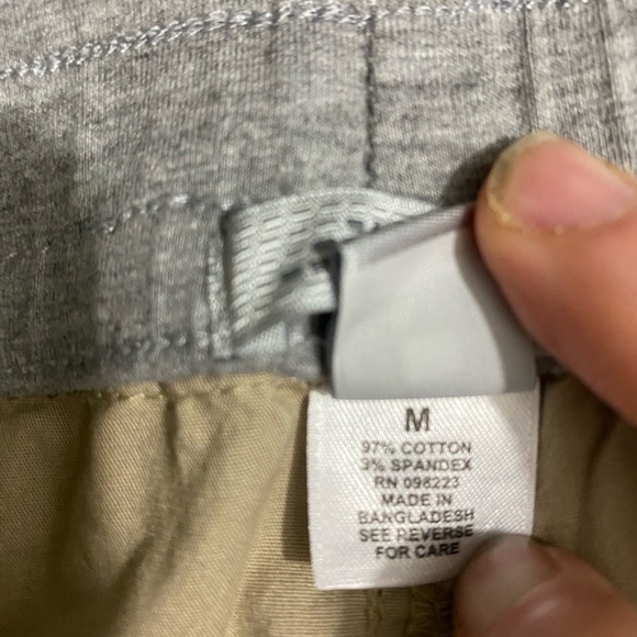 BCG Pants Womens Size Medium Tan & Gray Drawstring Elastic Waist Capris - Picture 5 of 6